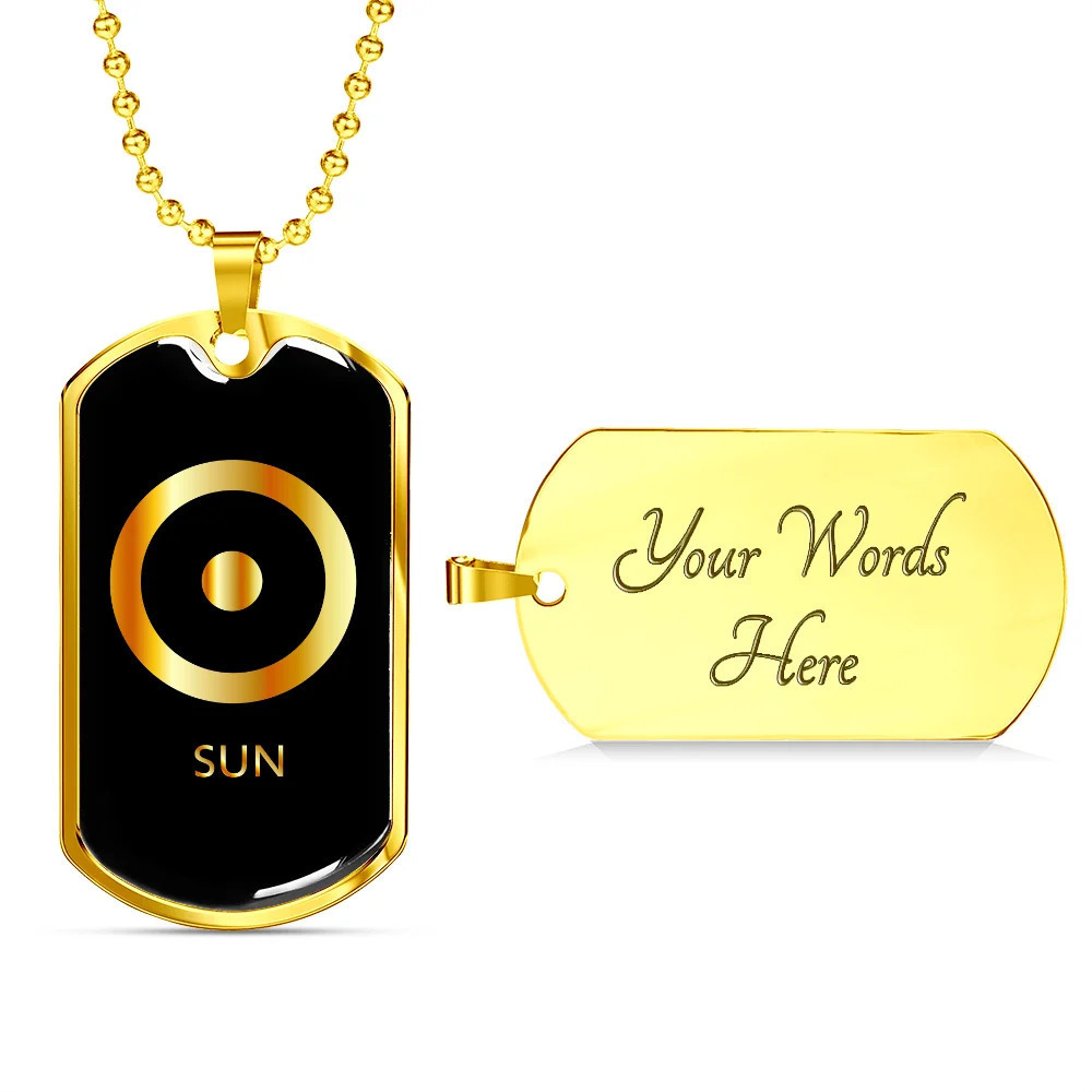 Zodiac and Astrology Symbol of the Planet Sun Zodiac Personalized Engraved Gold